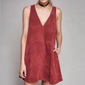 Free People Red Suede Dress